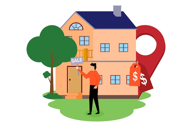 부동산 플래트 일러스트레이션 디자인