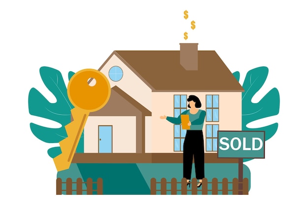 Real Estate Flat Illustration Design