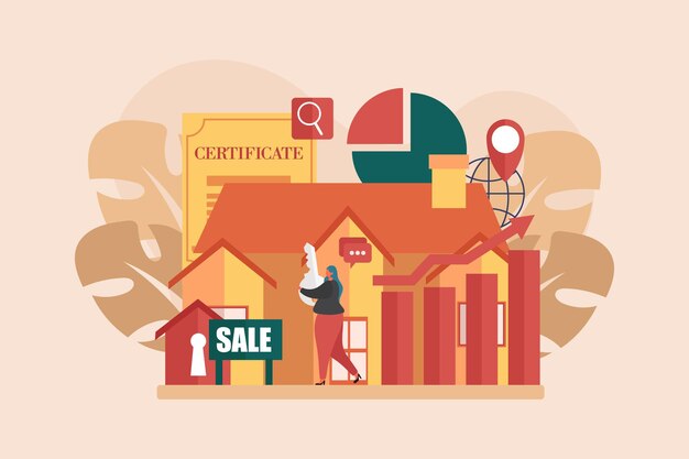 부동산 플래트 일러스트레이션 디자인
