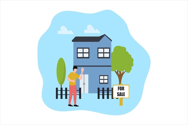 Vector real estate flat illustration design