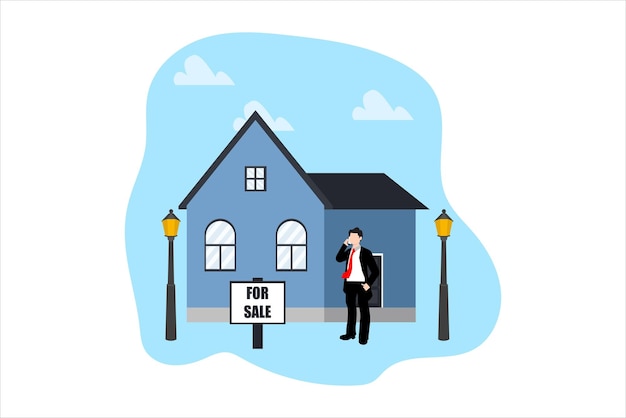 Vector real estate flat illustration design