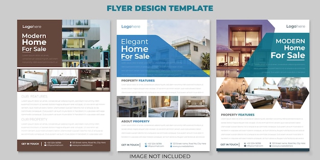 Vector real estate flyer brochure postcard design template