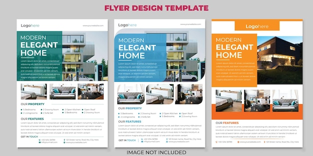 Vector real estate flyer brochure postcard design template