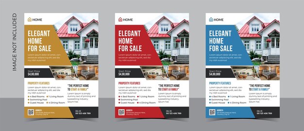 Vector real estate flyer design for elegant home advertising