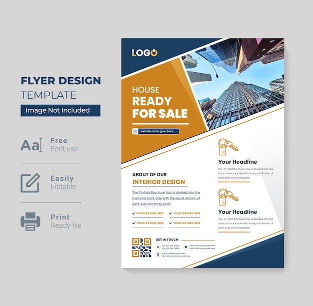 Real estate flyer design template modern and colorful layout