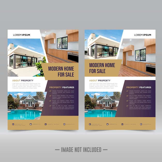 Vector real estate flyer design template