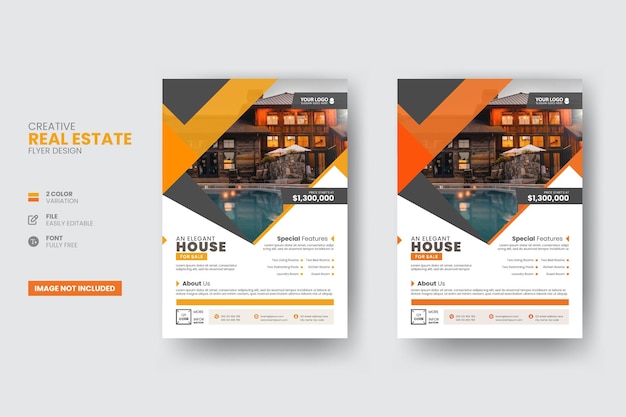 Real estate flyer design template