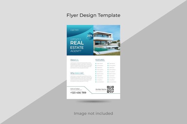 Vector real estate flyer design template