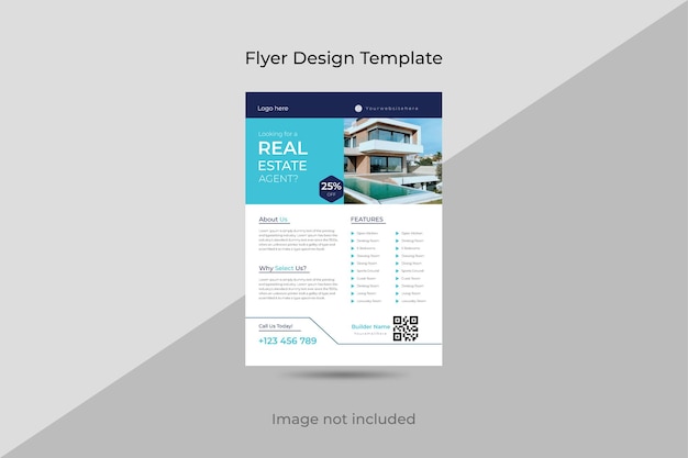 Vector real estate flyer design template