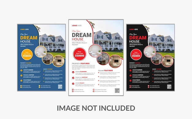 Vector real estate flyer design template