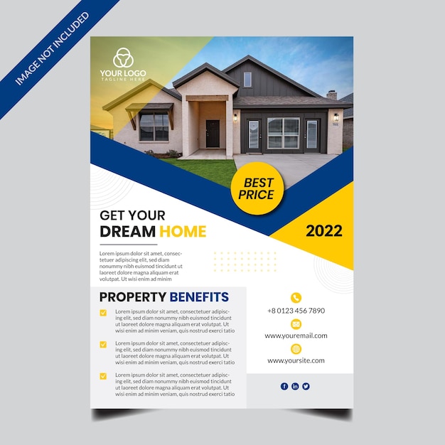 Real estate flyer design in vector format