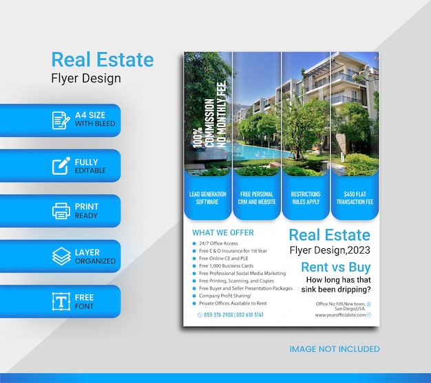 Vector real estate flyer design