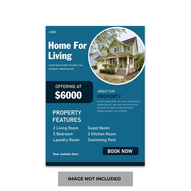 Real estate flyer and poster design template