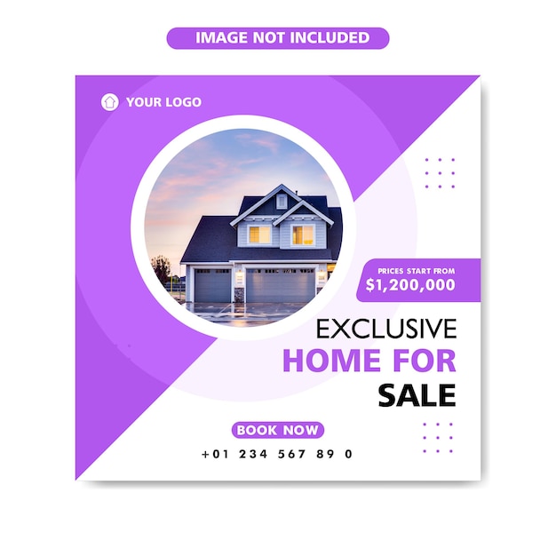 Real estate flyer social media post Instagram template