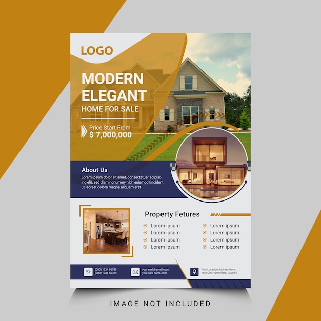 Real estate flyer template design in vector