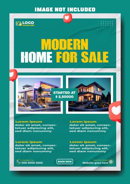 Vector real estate flyer template design