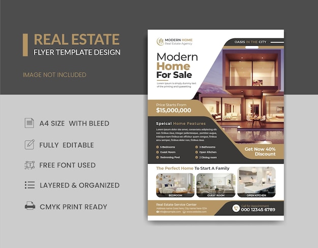 real estate flyer template design