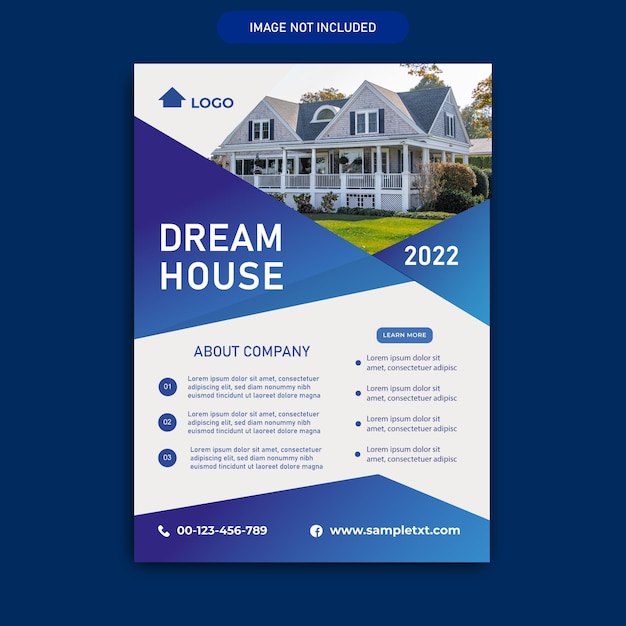 Real estate flyer template Free Vector