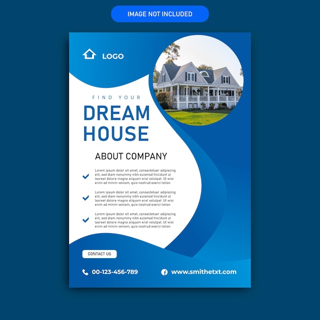 Real estate flyer template Free Vector