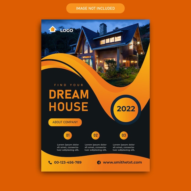 Vector real estate flyer template free vector