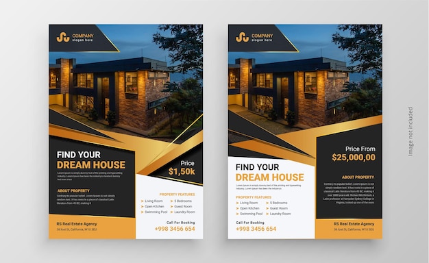 Real estate flyer template house property promo