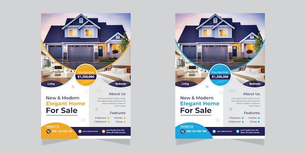 Vector real estate flyer template