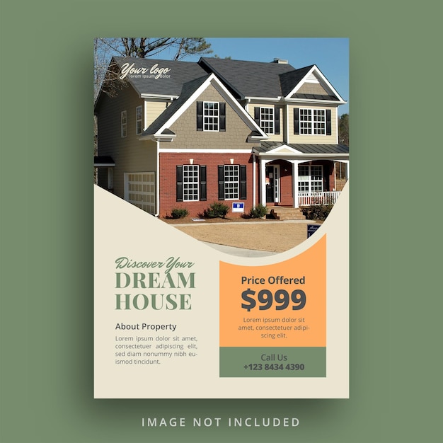 Vector real estate flyer template