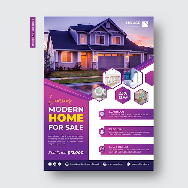 Vector real estate flyer template