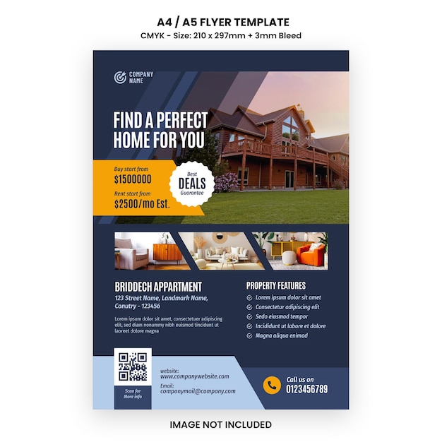 Vector real estate flyer template