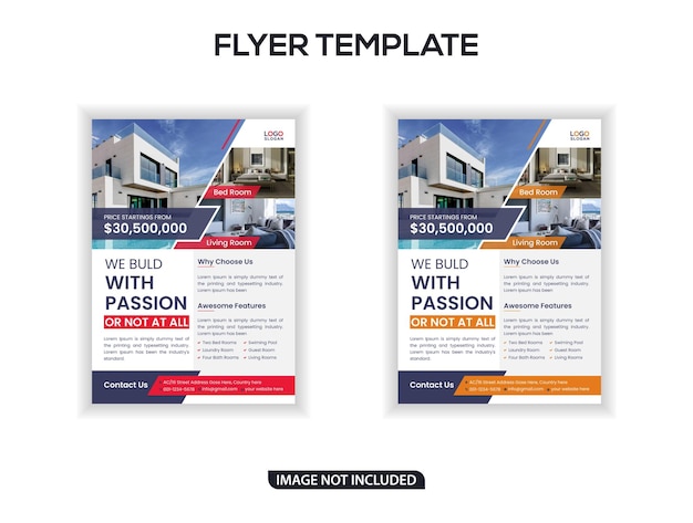 Vector real estate flyer template