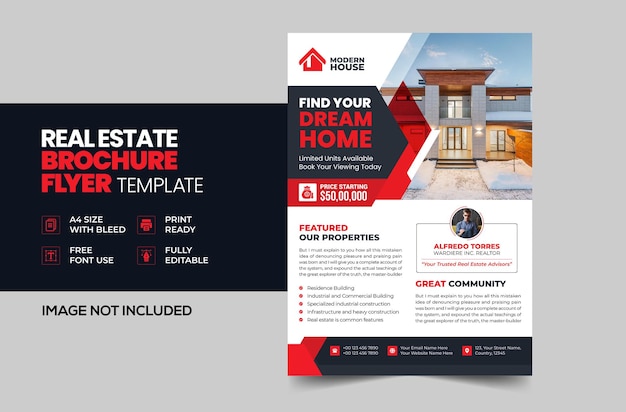 Vector real estate flyer template