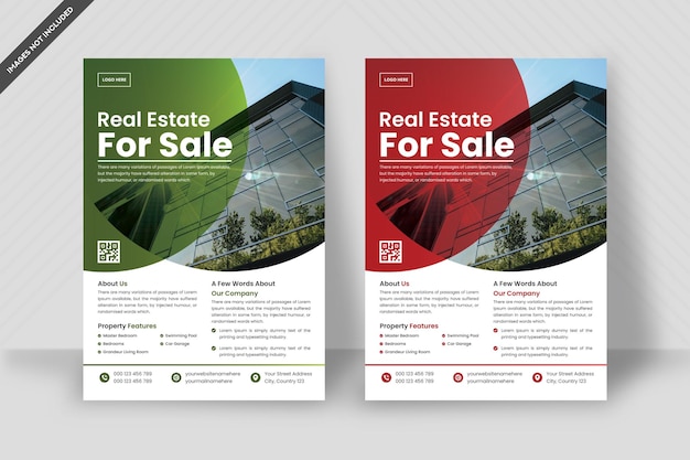 Vector real estate flyer template