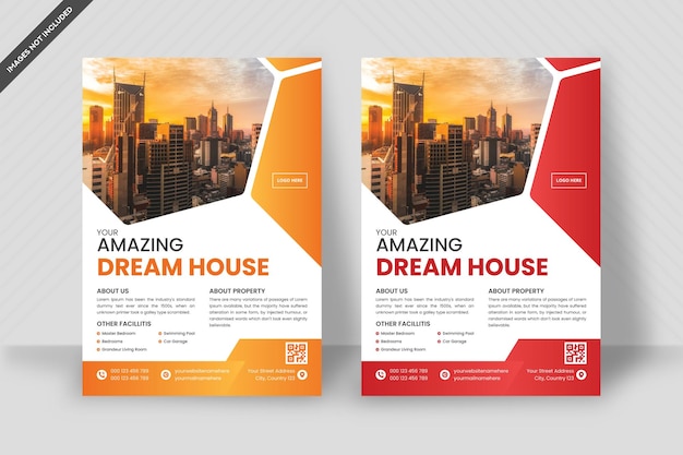 Vector real estate flyer template