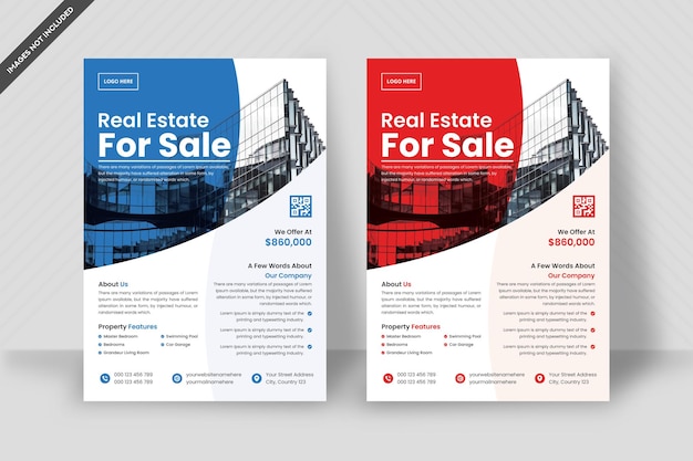 Vector real estate flyer template