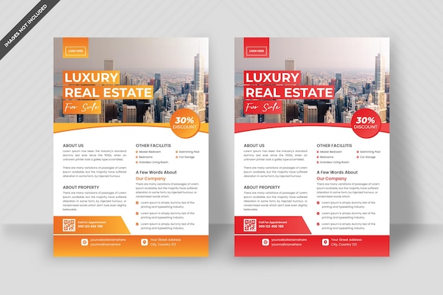 Vector real estate flyer template