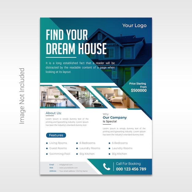 Vector real estate flyer template