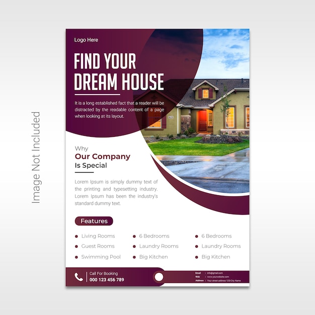 Vector real estate flyer template