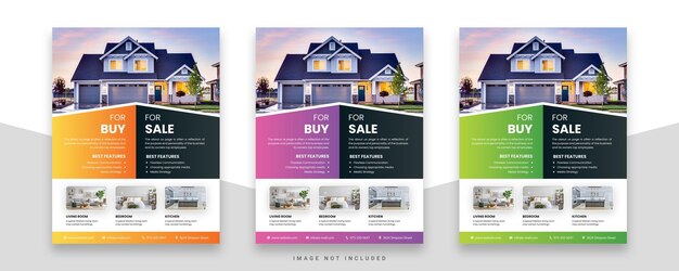 Vector real estate flyer template