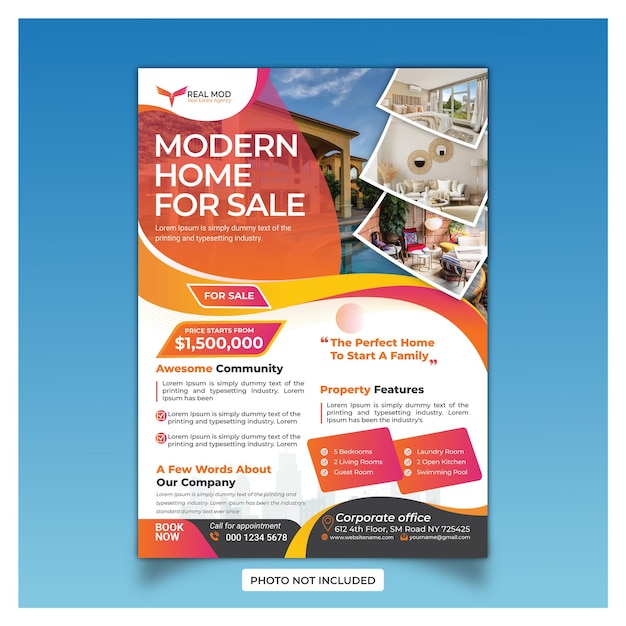 Real estate flyer template