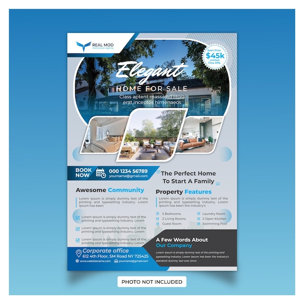 Real estate flyer template