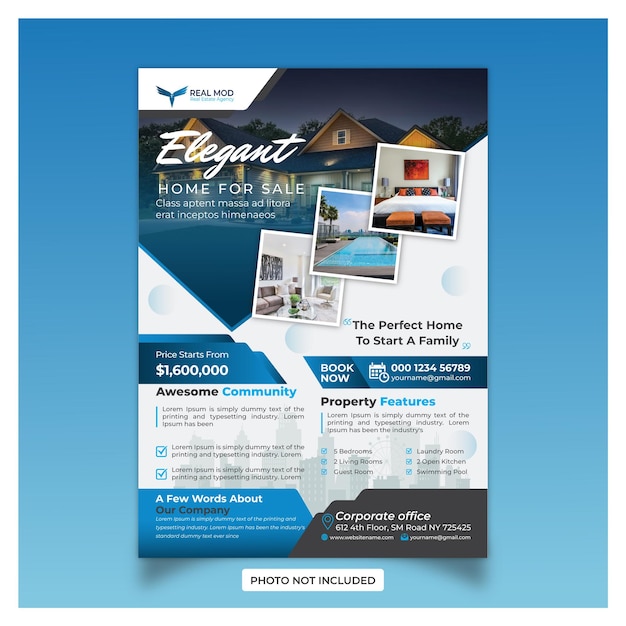 Real estate flyer template