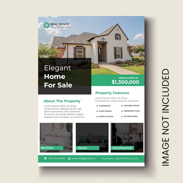 Vector real estate flyer template