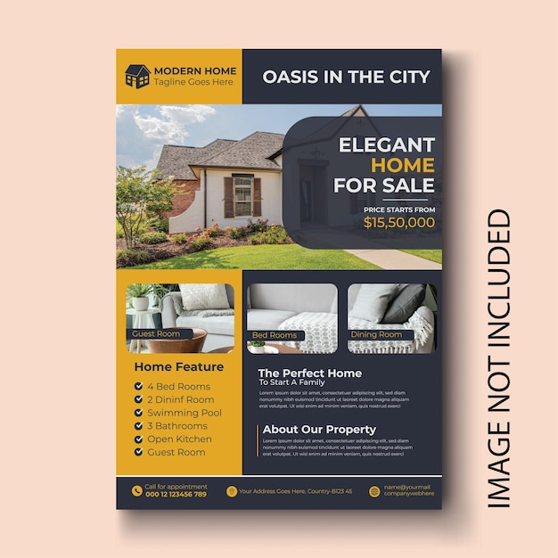 Vector real estate flyer template