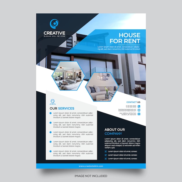 Vector real estate flyer template