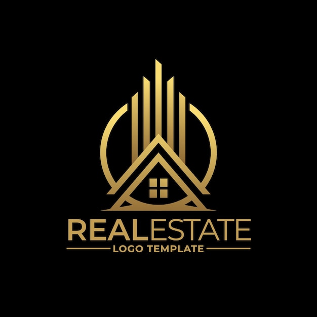 Шаблон логотипа Real Estate Gold