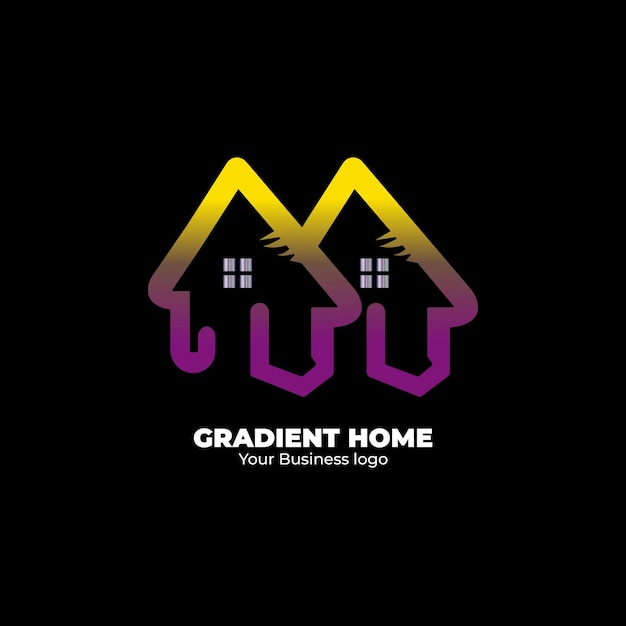 Real estate gradient home logo design template