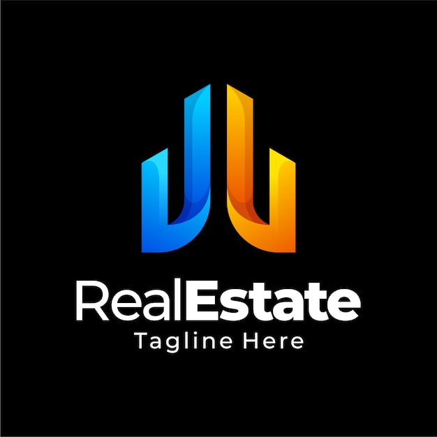 Vector real estate gradient logo design