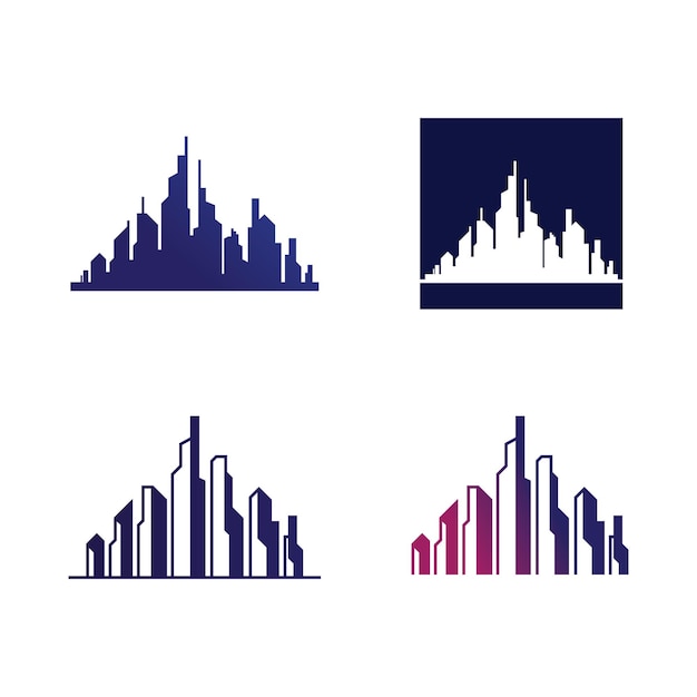 Modello di icone di logo di vettore di edifici e immobili domestici