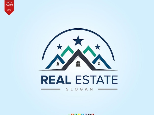 Real estate home business logo design template