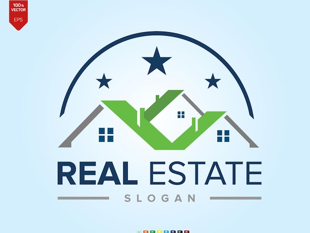 Real estate home business logo design template